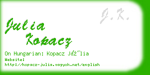 julia kopacz business card